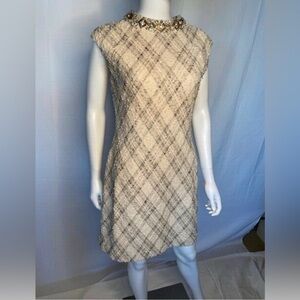 Vince Camuto Cream and Tan Pencil Skirt